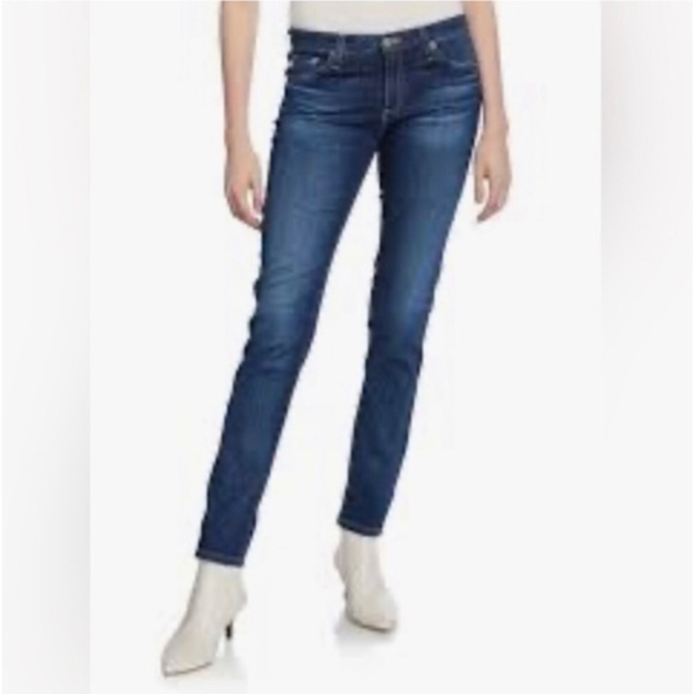AG The Stilt Cigarette Leg  Dark Wash no holes stretch Jeans size 25